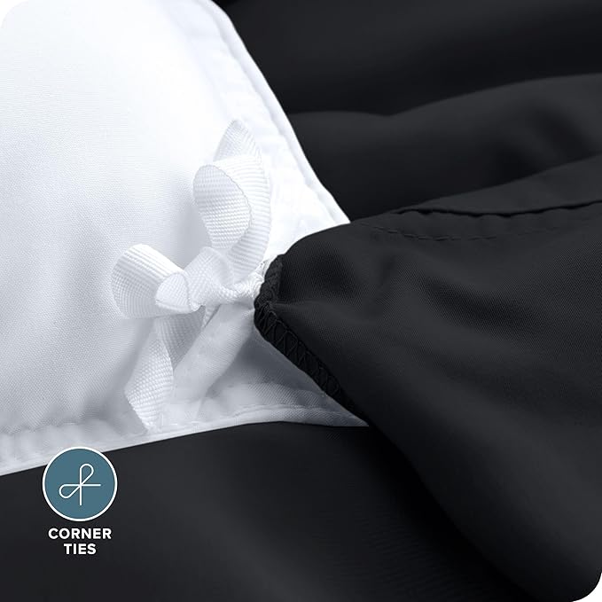 Bare Home Bedding Duvet Cover Oversized King Size - Premium 1800 Super Soft Collection - Lightweight, Cooling Duvet Cover - Soft Breathable Bedding (Oversized King, Black)