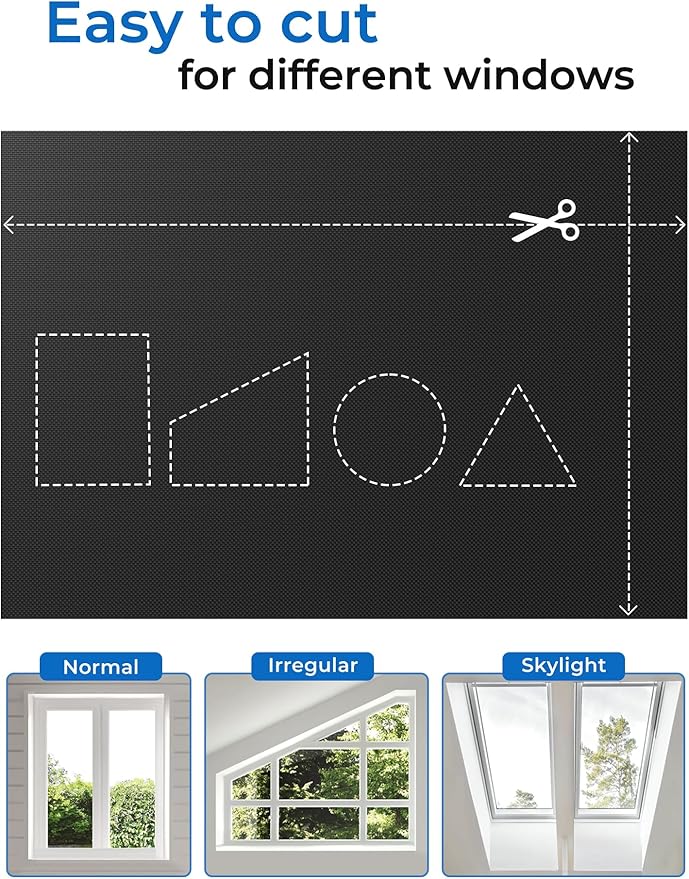 Sumobaby Blackout Curtains for Bedroom Portable 36"x64",No Drill Blackout Shades with Upgraded Hook&Loop Tapes,100% Black Out Window Cover,Thermal Insulated Blinds for Bedroom,Nursery(1 Panel,Black)