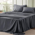 Bedsure California King Sheet Sets - 4 Pieces Soft Cal King Sheets - Breathable & Cooling - Hotel Luxury - Easy Care Polyester Microfiber Bedding for Women, Men, Dark Grey