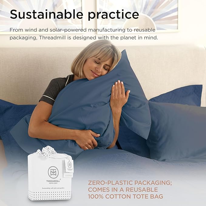 Threadmill Luxury Cotton Blankets for Twin Size Bed | All-Season 100% Cotton Twin Blanket for Bed | Criss Cross Jacquard Lightweight, Soft & Cozy Coverlet, 350GSM, 68x90 inches | Folkstone Blue
