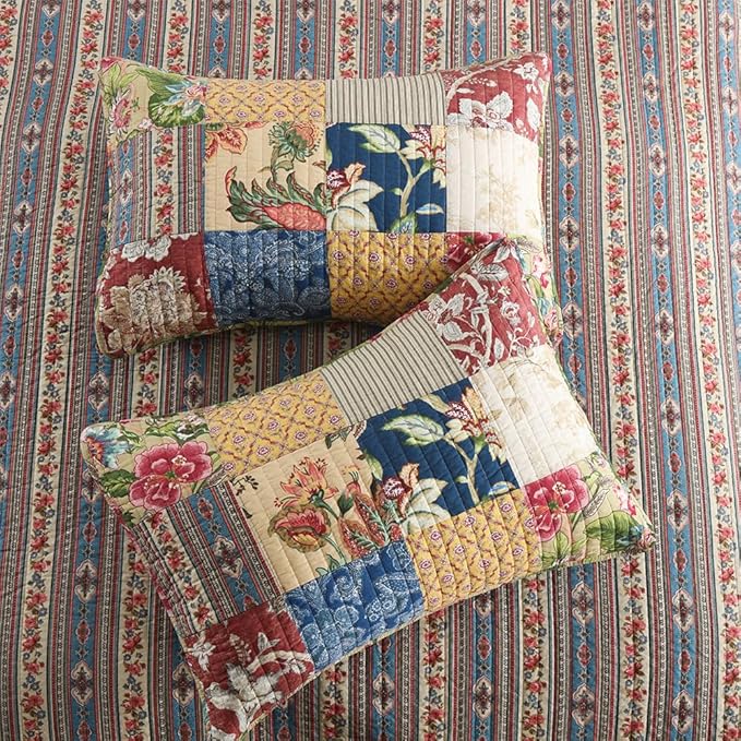 ENASAL Cotton Bedspread Quilt Sets Reversible Bedding Coverlet Sets Comforters Vintage Luxury Gorgeous Floral Real Patchwork Bedspread,King Size