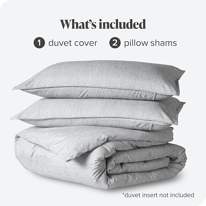 Bare Home Bedding Duvet Cover Queen Size - Premium 1800 Super Soft Collection - Lightweight, Duvet Cover - Soft Textured Bedding (Queen, Heathered Pewter)