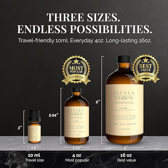 My Way Diffuser Oil - Premium Fragrance Oil Inspired by The One Hotel - Invigorating My Way Scent for Cold Air Diffusers, Home, Office, DIY Candles, Mixing, Lasting, Pet Friendly - 4oz