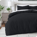 Bare Home Bedding Duvet Cover Oversized King Size - Premium 1800 Super Soft Collection - Lightweight, Cooling Duvet Cover - Soft Breathable Bedding (Oversized King, Black)