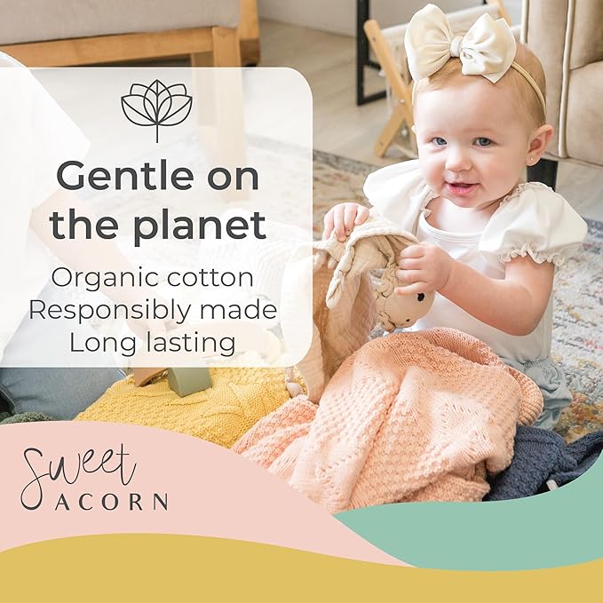 Knit Baby Blanket in Cable Pattern, Organic Cotton Blankets for Crib or Stroller, Receiving Blankets - Dahlia Pink