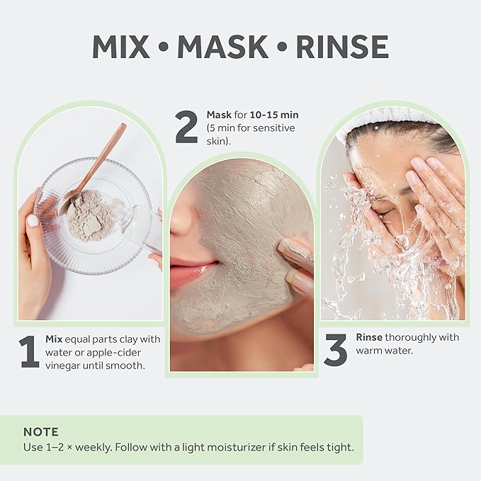 Bentonite Clay Food Grade Powder 2 Lb – Natural Heavy Metal Detox & Pore Cleansing | Indian Healing | DIY Hair & Facial Mask Treatment for Oily Skin | Toothpaste, Deo, Bath & Foot Soak