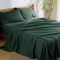Bedsure Full Size Bed Sheets, Cooling Sheets, Rayon Derived from Bamboo, Breathable & Soft, Deep Pocket Up to 16 Inches, Hotel Luxury Silky Bedding for Hot Sleepers, Forest Green