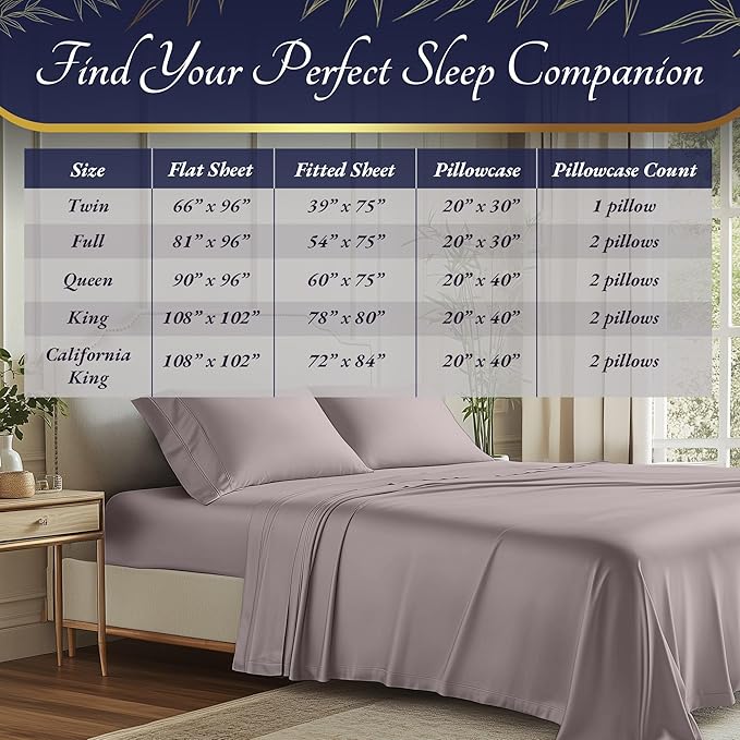 DECOLURE 100% Viscose Derived from Bamboo Sheets Queen Size 4pcs - Ultra Soft & Luxuriously Cooling, 17" Deep Pocket, Double Stitching, Perfect for Hot Sleepers - Queen Bed Sheets (Light Pink)
