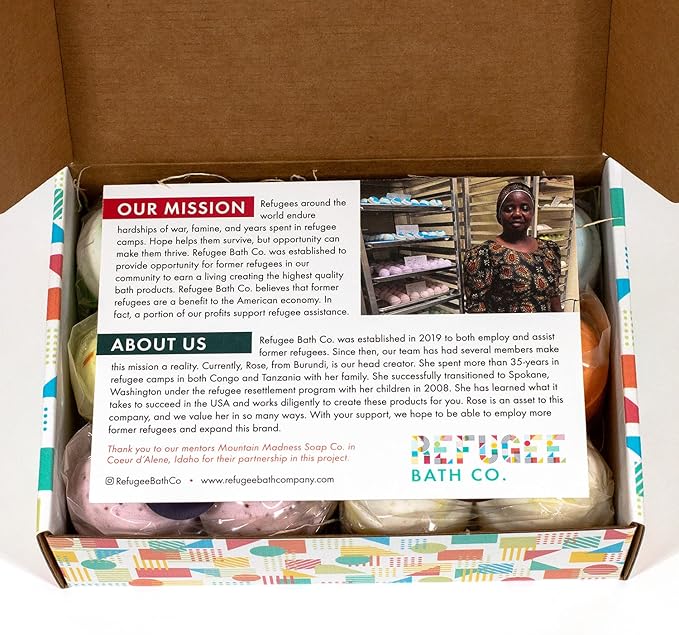Variety Pack Bath Bombs, Winter Warmer Set, 2.5 oz, Support Refugee Employment in The USA