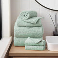 Lucky Brand Luxurious Boucle 6 Piece Bath Towel Set - (2) Bath Towels, (2) Hand Towels, and (2) Washcloths - Jadeile Green Premium Bathroom Towel Set