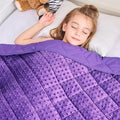 yescool Twin Size Purple Weighted Blanket for Adults 12 Pounds Cooling Weighted Heavy Blanket, Minky Throw Blankets Warm Weighted Comforter, Big Washable Thick Blankets Gift for 100-150lbs, 48 * 72in