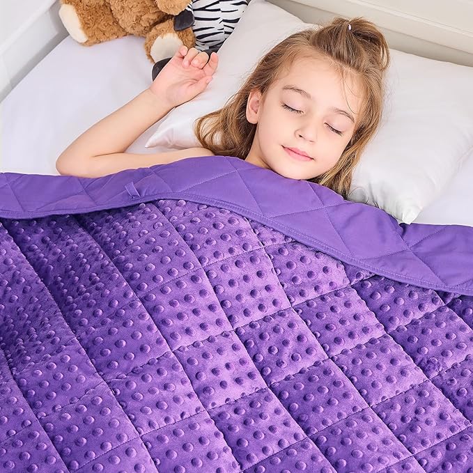 yescool Purple Weighted Blanket 10 Pounds Twin Size Cooling Weighted Throw Blanket, Minky Heavy Blankets Warm Weighted Comforter, Big Washable Thick Blankets Gift for 80-120lbs, 40 * 60in