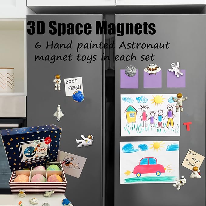 Galaxy Bath Bombs for Kids with Surprise Inside - Organic Bubble Bath Bombs with Educational Outer Space Planet Toys. Gentle, Natural & Kids Friendly - Stocking Stuffers Christmas Gifts for Toddlers