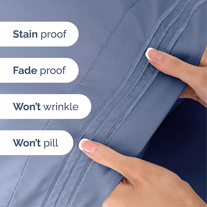 Queen Size 4 Piece Sheet Set - Extra Soft, Breathable & Cooling - Hotel Luxury Durable Bed Sheets - Deep Pockets, Easy-Fit & Wrinkle-Free - Dusty Purple Oeko-Tex