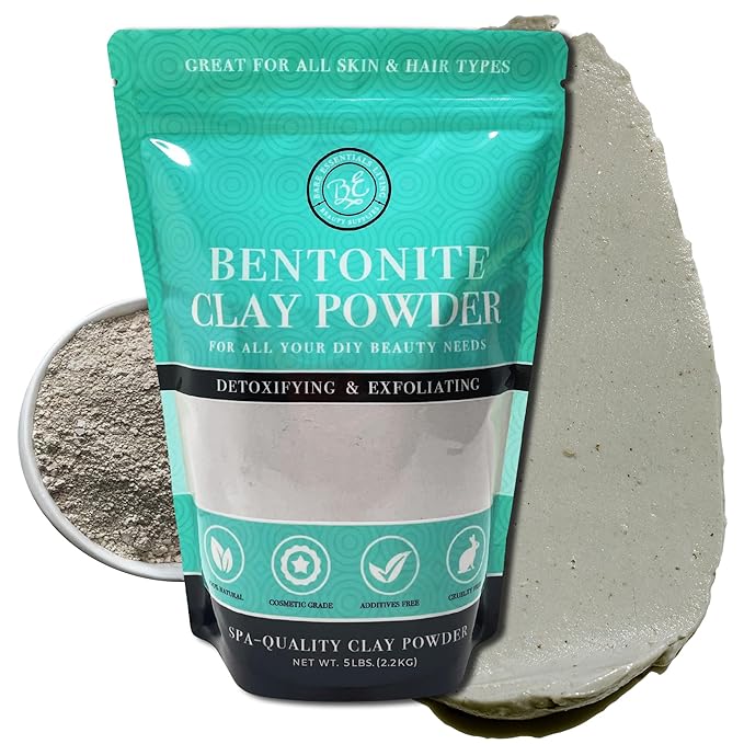 Bare Essentials Living - Bentonite Clay Powder (5lbs) Face Clay Mask, Bentonite Clay Detox for Skin, Clay Powder for Seed Bombs, Detox Bath, Cosmetic Clay Powder, Sodium Bentonite Clay - Made in USA