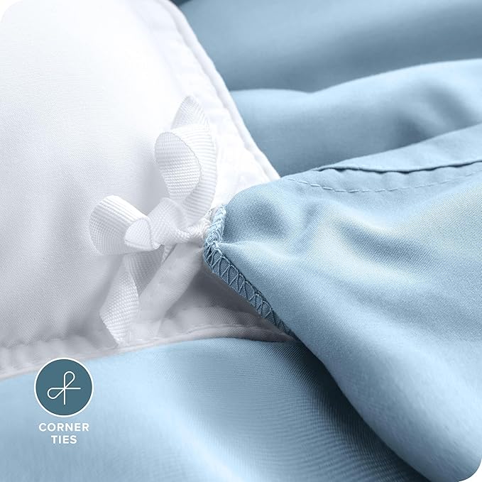 Bare Home Bedding Duvet Cover Extra Long Size - Premium 1800 Super Soft - Lightweight, Cooling Duvet Cover - Soft Breathable Bedding (Twin/Twin XL, Light Blue)