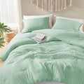 Codi Sage Green King Comforter Set - Boho Chic Bedding with Elegant Pom Fringe, Soft Washed Microfiber 3pc Luxury Set, Lightweight & Breathable for Master Bedroom, 1 Comforter & 2 Pillow Shams