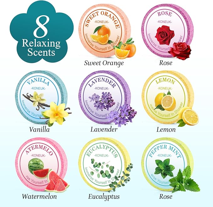 32 Pack Shower Steamers Aromatherapy Gifts for Women and Men, Bulk Shower Bombs with Essential Oils, Self Care, Spa Gifts, Birthday Gifts, Stocking Stuffers and Christmas Gifts