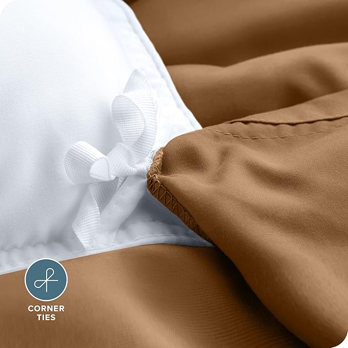 Bare Home Bedding Duvet Cover King Size - Premium 1800 Super Soft Collection - Lightweight, Cooling - Soft Breathable Bedding Duvet Cover (King, Caramel)