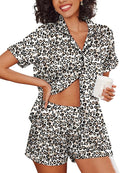 Ekouaer Pajamas for Women Set Silk Satin Pjs Shorts Sleepwear 2 Piece Loungewear S-XXL