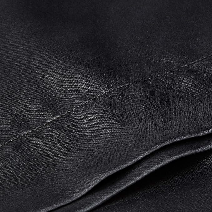 BEDELITE Satin Body Pillow Cover, Super Soft and Cooling Body Pillow Pillowcase for Hair and Skin, Breathable Silky Full Long Pillowcase Cover(20"x54", Black)