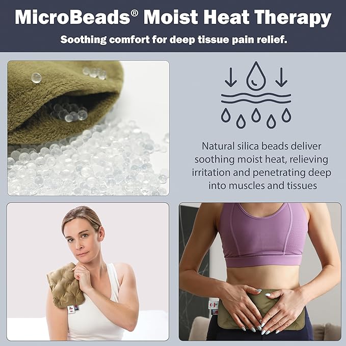 Core Products MicroBeads Moist Heat Therapy Microwave Pack - Great Holiday Gift - Small Heating Pad 5" X 12"