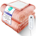 Electric Heated Blanket Throw, Ultra‑Cozy Premium Flannel & Sherpa, Even Heat Distribution & Stable Temp, 1–8H Auto‑Off, 8 Temps (86–125.6°F), Overheat Protection, Ideal Gifts for Grandma