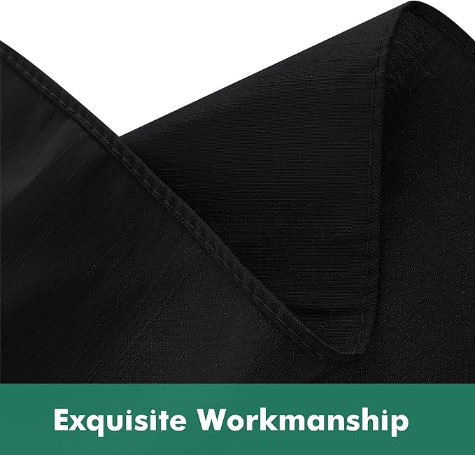 Biscaynebay Wrap Around Bed Skirts with Split Corners for Queen Beds 15" Drop, Black Adjustable Elastic Dust Ruffles Easy Fit Wrinkle Resistant Silky Luxurious Fabric Machine Washable
