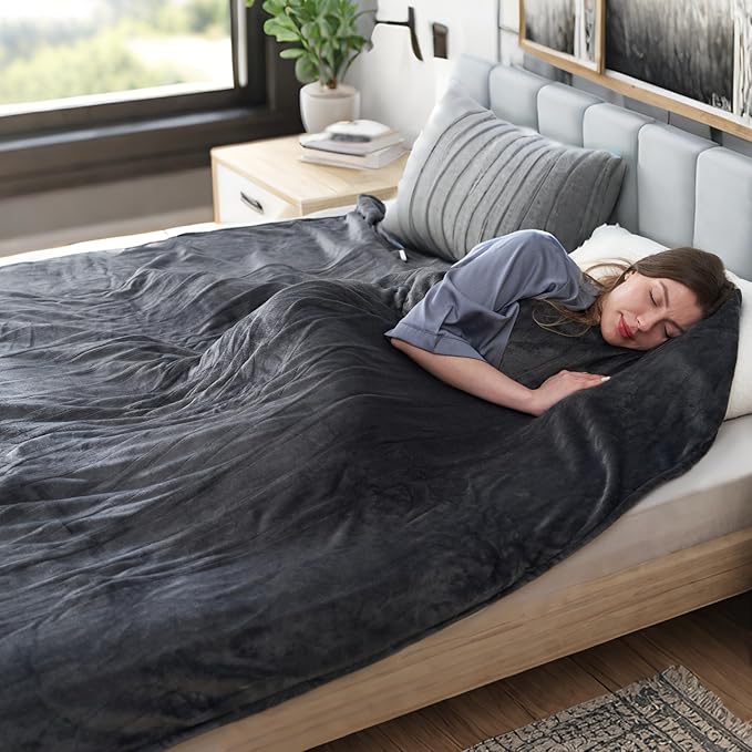 Electric Heated Blanket Full Size 72"x84", Cozy Soft microplush Large Oversized, 6 Heating Levels & 1-10 Hours Auto Off Machine Washable, Dark Gray