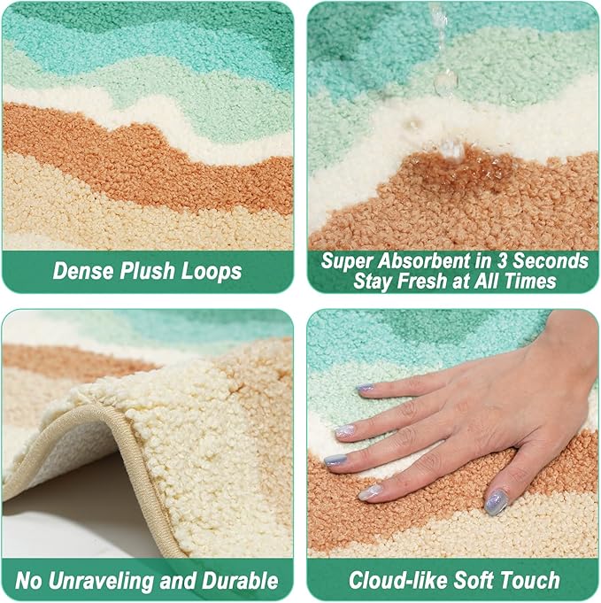 Bath Mat Non-Slip,Super Absorbent Rug & Dirt Trapper, Machine Washable Mat, Soft and Plush mats for Kitchen Bathroom Bedroom LivingRoom Indoor and Outdoor