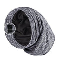 Satin Lined Sleep Cap Bonnet for Curly Hair and Braids, Stay On All Night Hair Wrap with Adjustable Strap for Women and Men, Dark Grey and White, Pack of 1