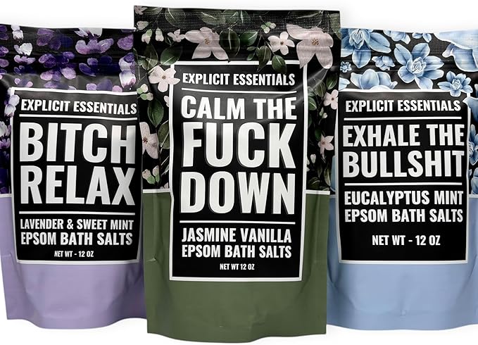 Calming Bath Salt Trio Gift Set Bundle for Women, Spa Gift Idea for Women
