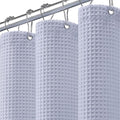 Waffle Weave Shower Curtain - Misty Blue Cotton Fabric Texture Heavyweight Shower Curtain for Bathroom,Washable,72Wx72L