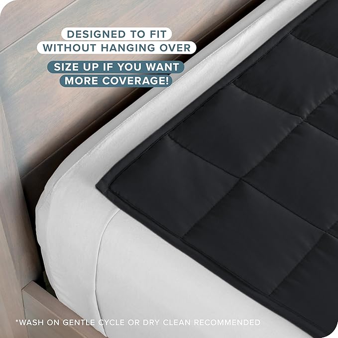 Bare Home Weighted Blanket Full or Queen Size 12lb (48" x 72") for Adults - All-Natural 100% Cotton - Premium Heavy Blanket Nontoxic Glass Beads (Black, 48"x72")