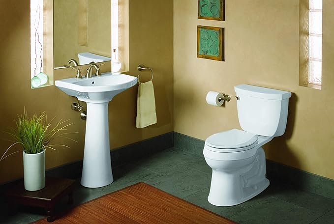 KOHLER K-4636-96 Cachet Quiet Close Elongated Toilet Seat, Slow Close Lid and Seat, Grip-Tight Bumpers and Installation Hardware, Biscuit