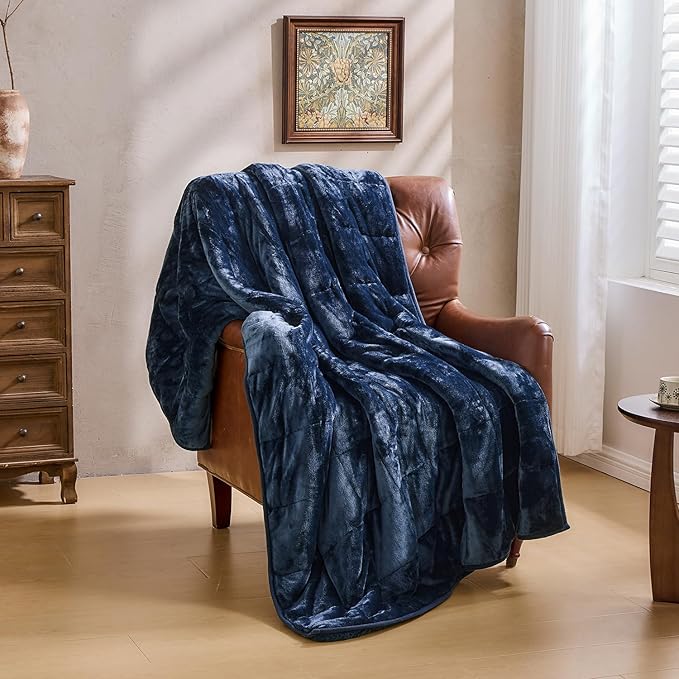 Super Fuzzy Soft Sherpa Fleece Weighted Blanket, 15 lbs Dual Sided Fluffy Heavy Weighted Blankets for Adults - No Bunching with Double Layers of Soft Inner Lining (60"x 80", 15 Pounds)
