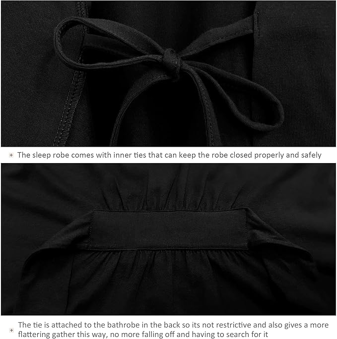 COLORFULLEAF Womens Bamboo Short Robes Lightweight Kimono Cotton Robe Soft Knit Bathrobe Ladies Loungewear with Pockets