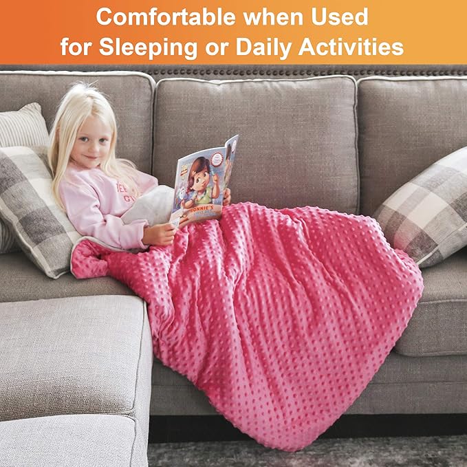 hazli Super-Soft Kids Weighted Blanket 5 Pounds - Weighted Blanket for Kids - Easy to Clean, Washable Minky Cover - 36x48 Inches 5lbs Child - Small Heavy Blanket for Girls and Boys