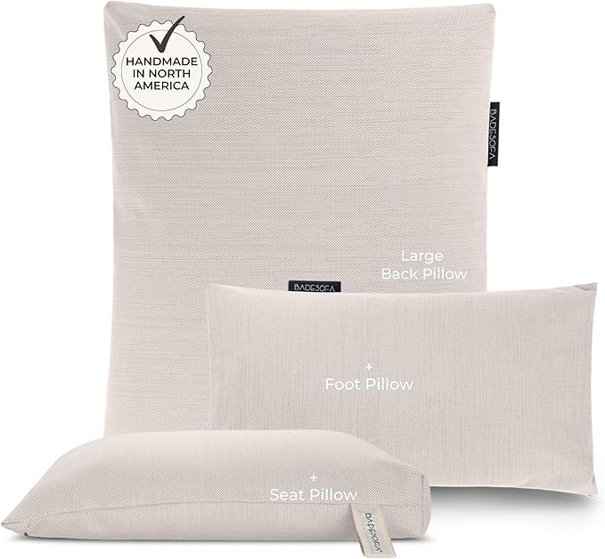 BADESOFA® Luxury Bath Pillows for Tub Full Body Set - 3-Piece Bath Pillow Set with Premium Materials & CleanDry+ - Bathtub Pillows for Head and Neck Support - Tub Pillow for Bathtub in Ivory Pearl