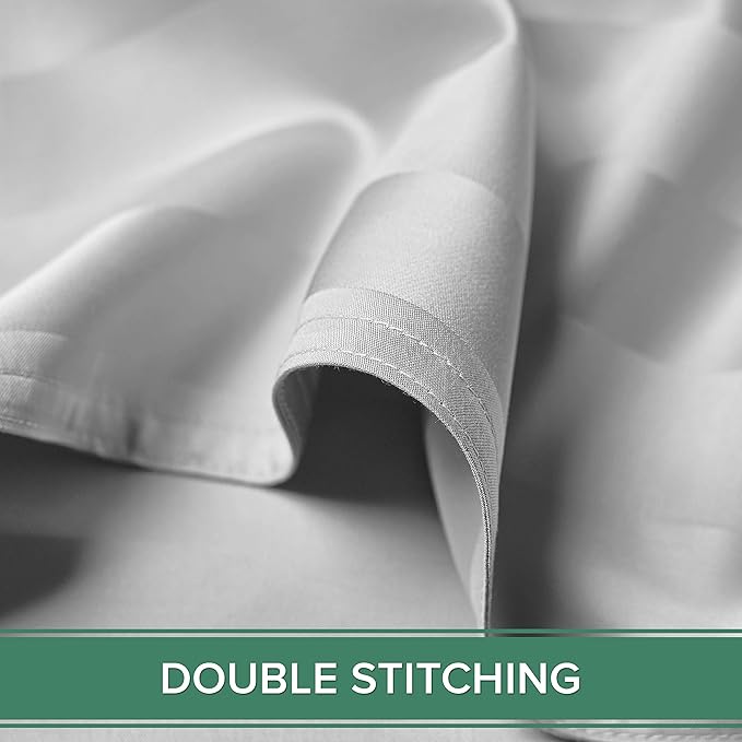 Queen Sheets by Pure Bamboo, Genuine 100% Organic Viscose Derived from Bamboo Bed Sheet Set, Luxuriously Soft & Cooling, Double Stitching, Lifetime Quality Promise (Queen, Jacquard White)