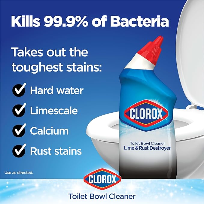 Clorox Toilet Bowl Cleaner Lime & Rust Destroyer 24 Ounces (Package May Vary) (Pack of 2)