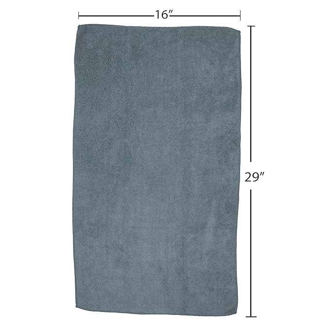 Fromm Softees Microfiber Salon Hair Towels for Hairstylists, Barbers, Spa, Gym in Granite Blue, 16" by 29", 10 Count Perfect Hair Care Towel for Drying Curly, Long, Wavy Hair