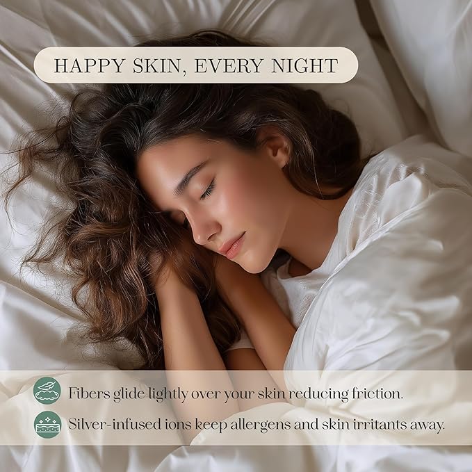 CASILVA Eucalyptus Sheets - Infused with Silver for Anti-Odor, Softer Than Silk Fibers, More Cooling Than Cotton - Perfect for Hot Sleepers & Sensitive Skin - 100% Tencel Lyocell - Twin Sheet Set