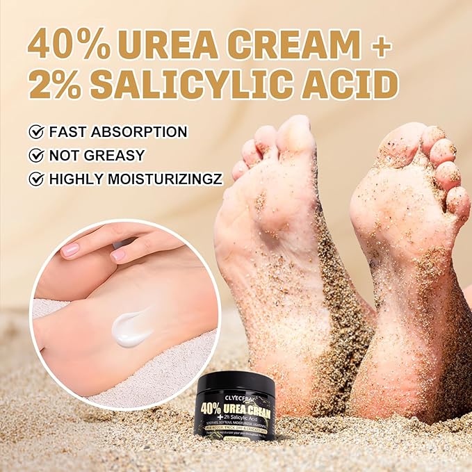 40% Urea Cream with 2% Salicylic Acid, Urea Cream 40 Percent for Feet & Hands- Maximum Strength Moisturizer for Rough, Dry, Thick & Cracked Skin, Callus Remover, Deep Hydration, 150g