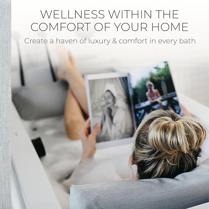 BADESOFA® Luxury Bath Pillow Set 2-Piece – Large Back Pillow & Foot Pillow for Tub – Spa-Grade Comfort for Head, Neck, Back & Feet – Quick Drying Bathtub Cushion Set in Grey