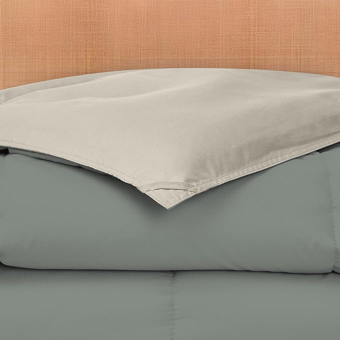 Modern Threads Down Alternative Reversible Comforter Sage Green/Cream Twin