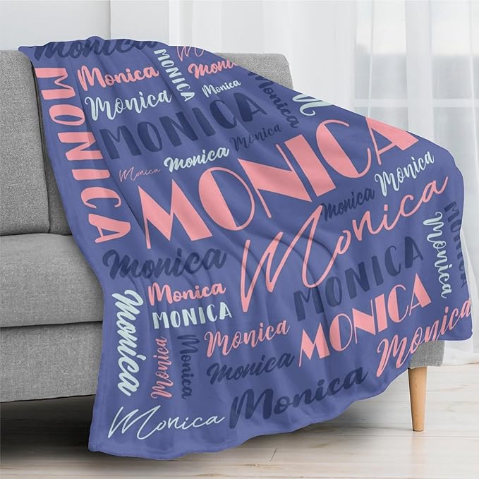Name Blanket Personalized Blanket for Adult Kids Flannel Customize Throw Blanket Custom (Color 14, 50 x 60 Inches)