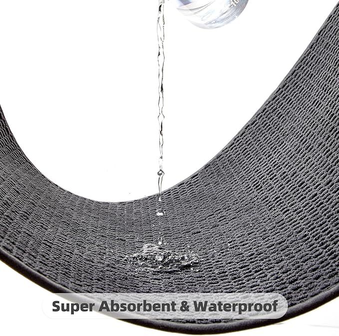 Bathroom Rugs Non Slip Washable, Super Absorbent Thin Bath Mat Quick Dry Low Pile Bathroom Rug, Dark Grey 20"x48"