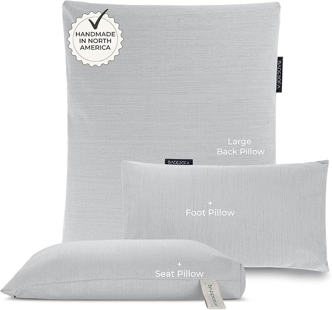 BADESOFA® Luxury Bath Pillows for Tub Full Body Set - 3-Piece Bath Pillow Set with Premium Materials & CleanDry+ - Bathtub Pillows for Head and Neck Support - Tub Pillow for Bathtub in Grey