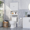 Meilocar Over The Toilet Storage Cabinet, Bathroom Storage Organizer Over Toilet, Space Saver W/Adjustable Shelf & Open Shelf, White